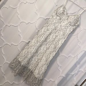 Black and White Lace MIDI Dress